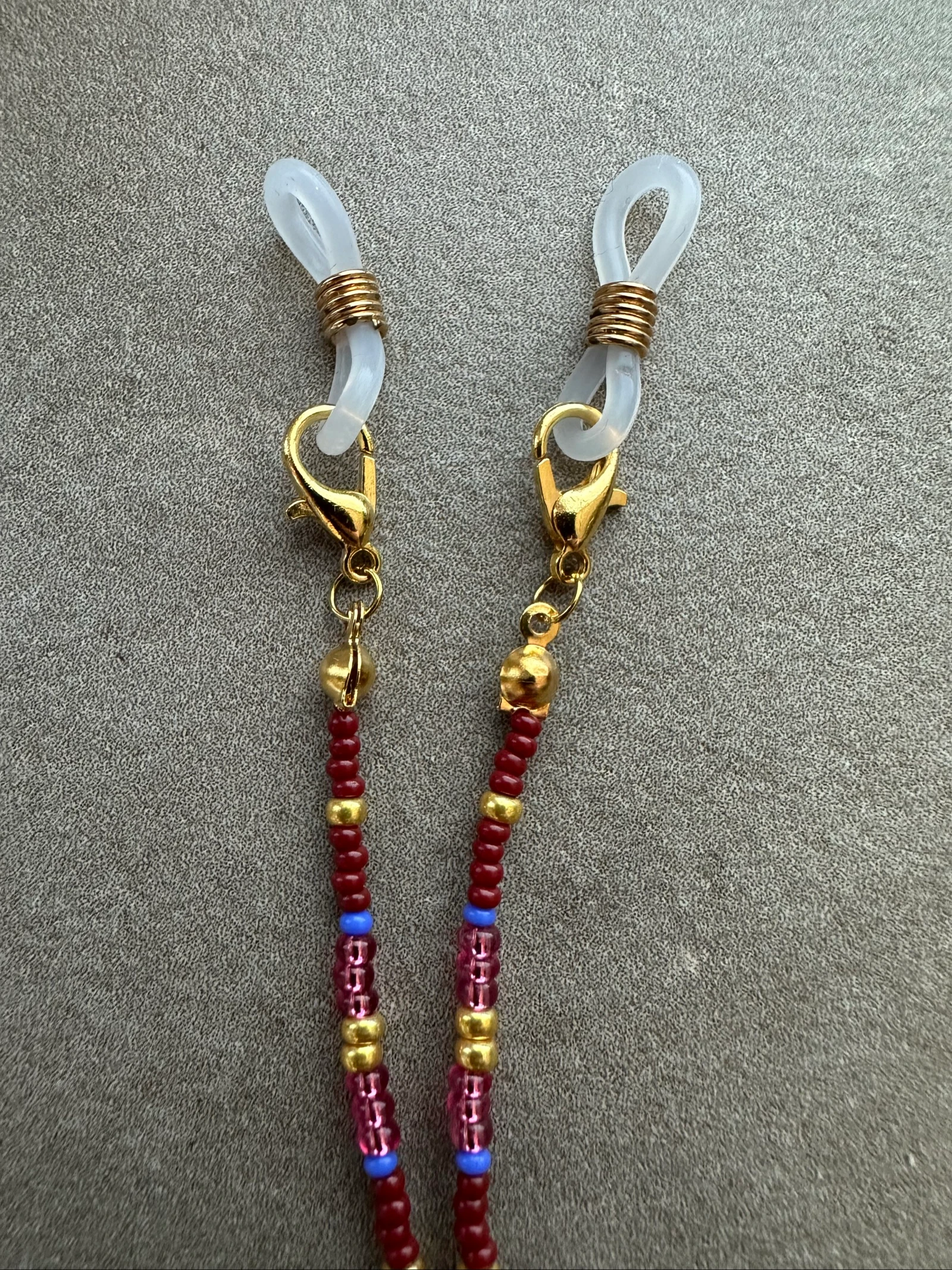Necklace burgundy, pink, blue and gold – photo 2
